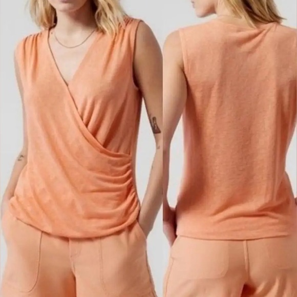 Athleta Breezy Wrap Tank in Orange - Picture 1 of 5